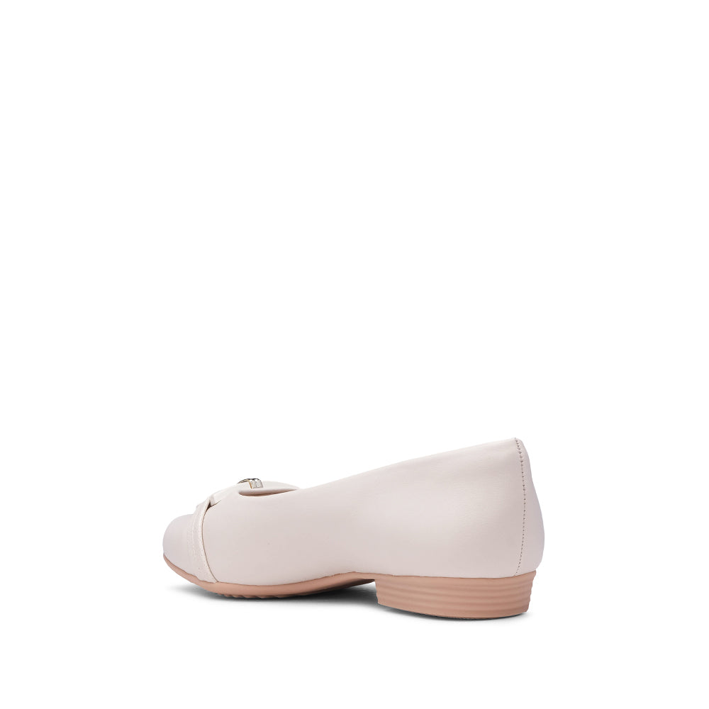 Sapato Salto Raso Mulher Pele Branco