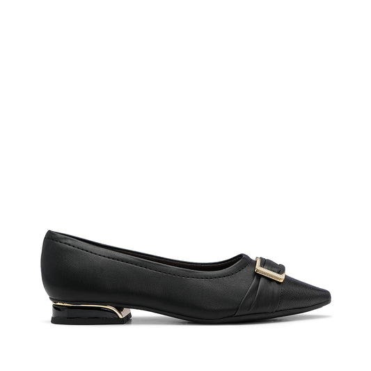 Sapato Salto Raso Mulher Pele Preto