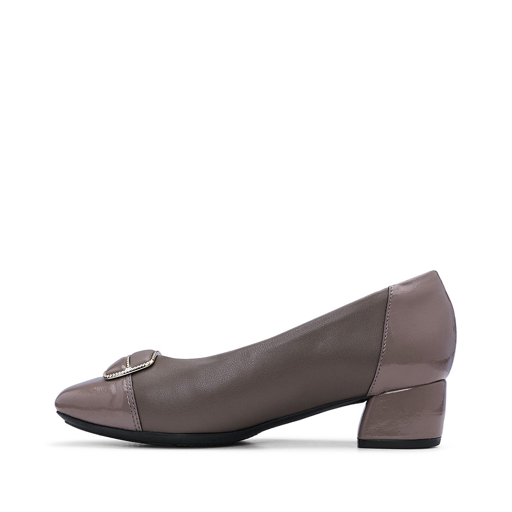 Sapato Clássico Mulher Pele Taupe