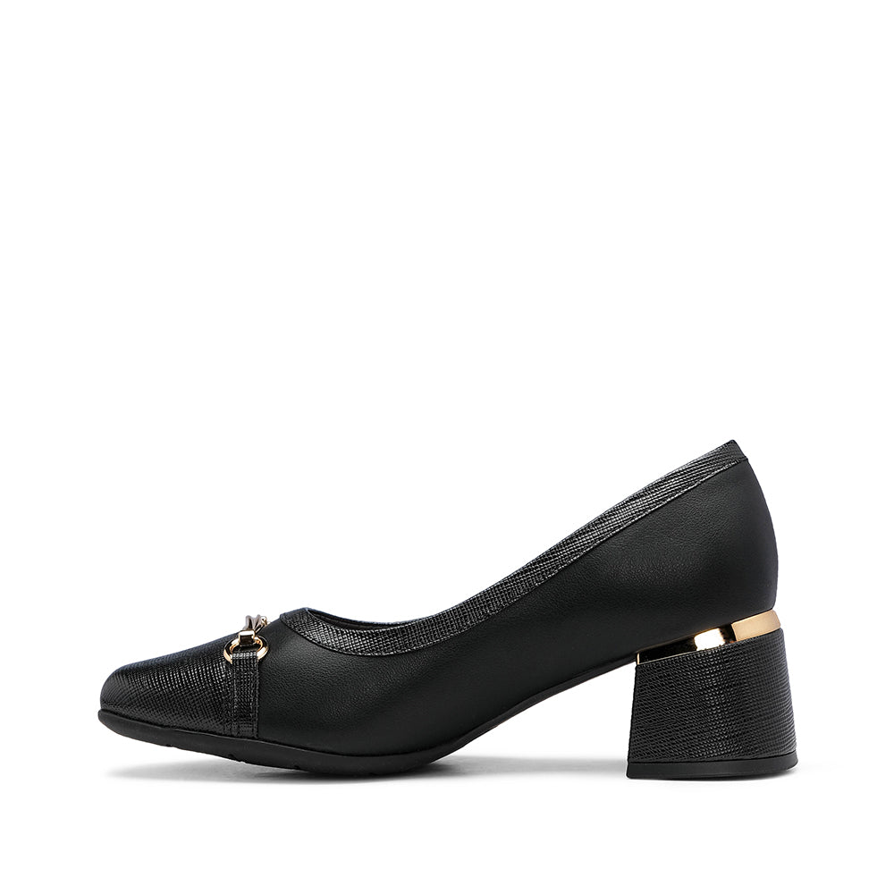 Sapato Salto Médio Mulher Pele Preto