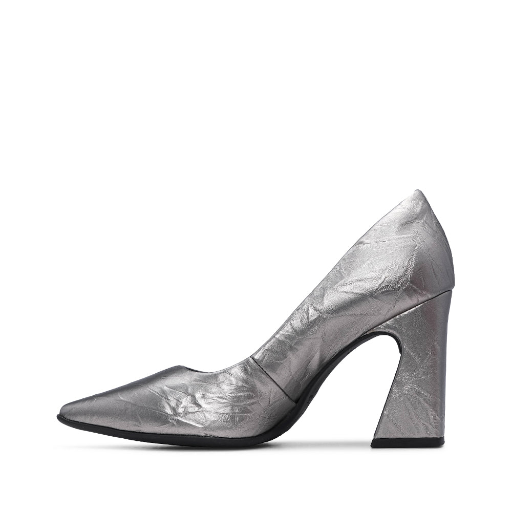 Sapato Clássico Mulher Gravado Chumbo