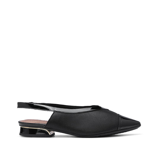 Sapato Salto Raso Mulher Gravado Preto