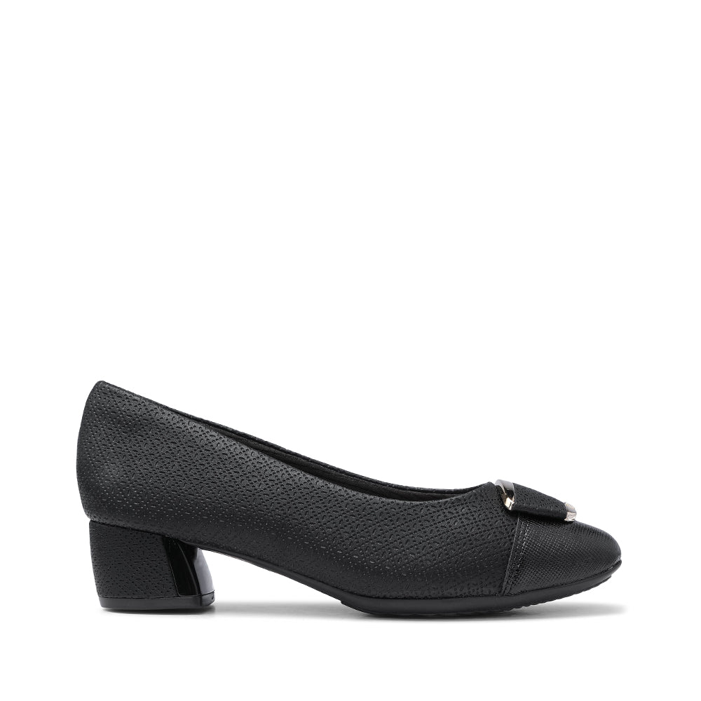 Sapato Salto Médio Mulher Gravado Preto