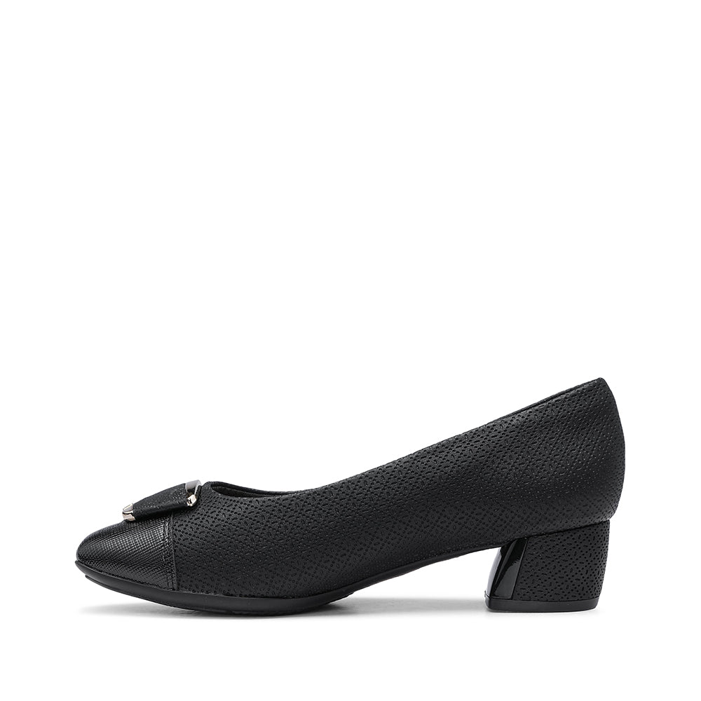 Sapato Salto Médio Mulher Gravado Preto