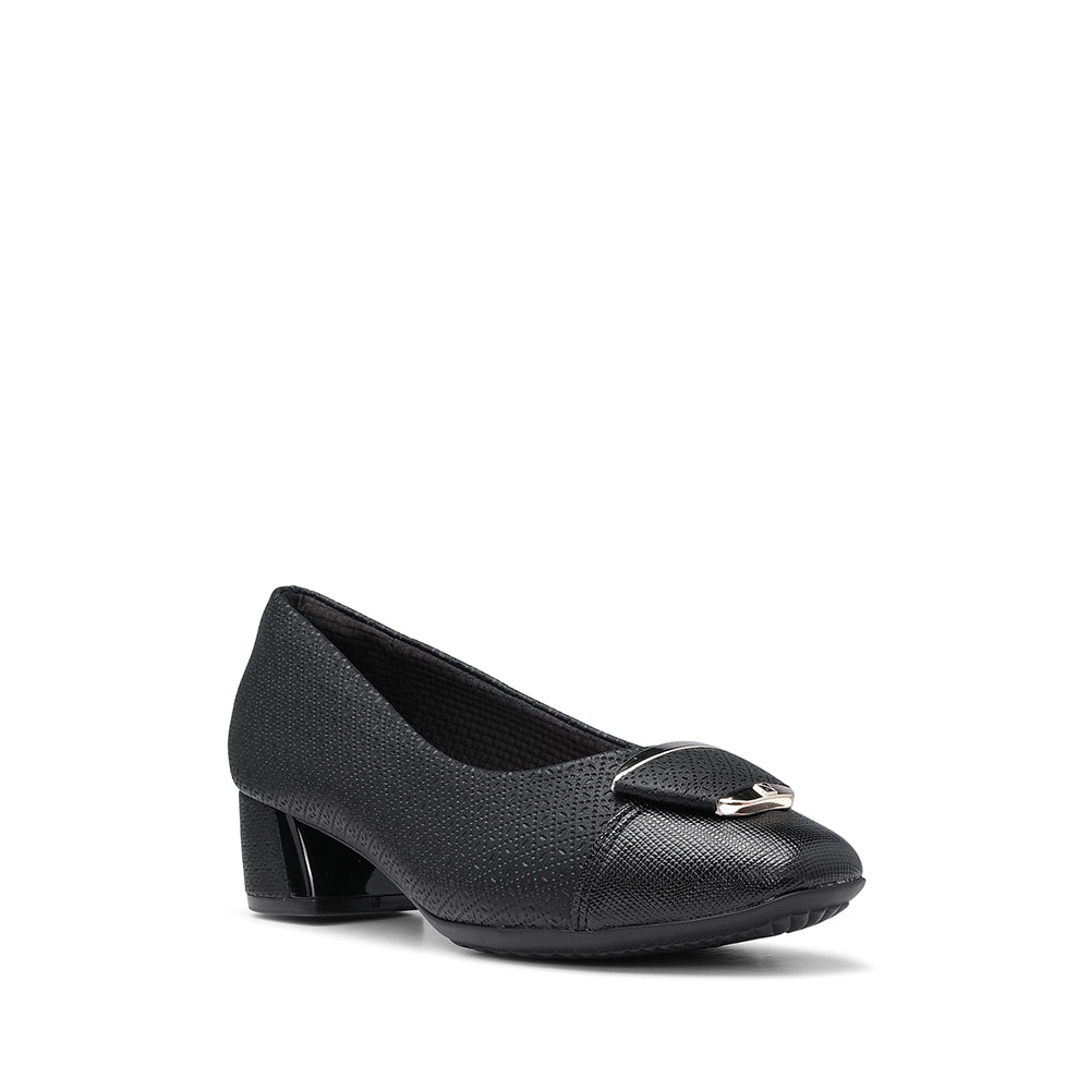 Sapato Salto Médio Mulher Gravado Preto