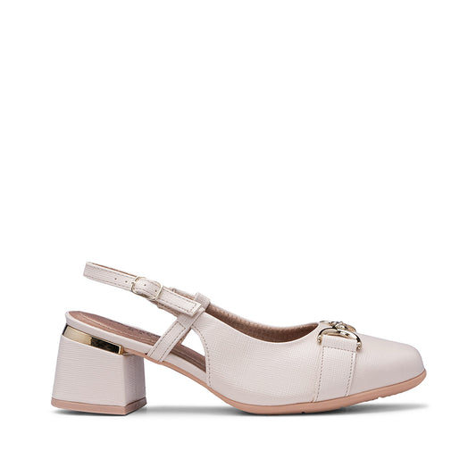 Sapato Salto Médio Mulher Gravado Branco