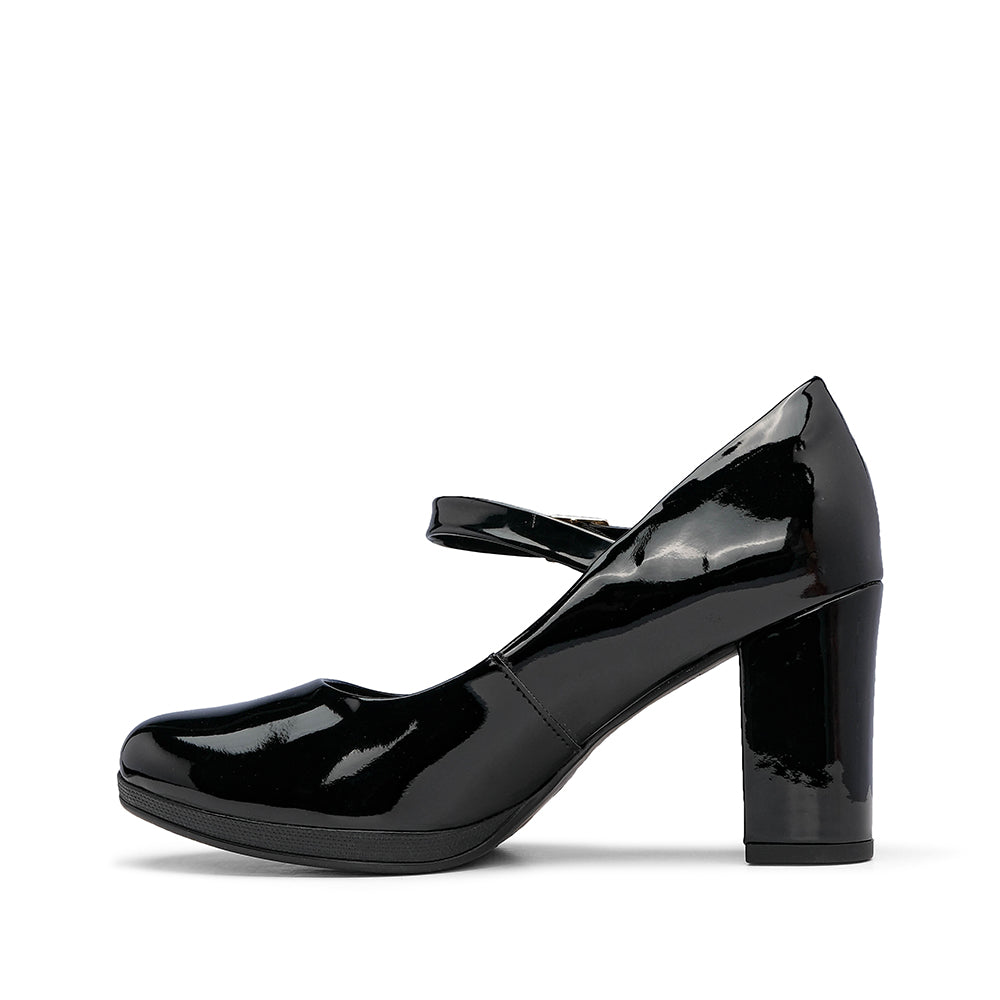 Sapato Mary Jane Mulher Verniz Preto
