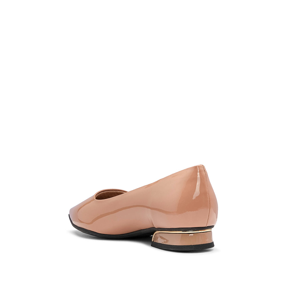 Sapato Salto Raso Mulher Verniz Nude