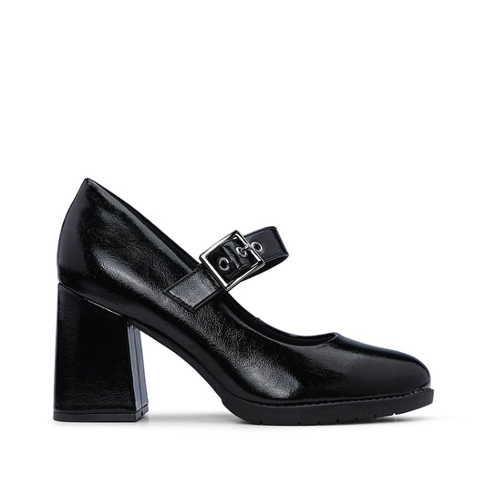 Sapato Mary Jane Mulher Verniz Preto