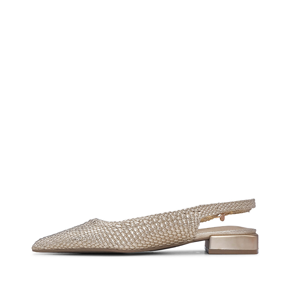 Sapato Salto Raso Mulher Dourado