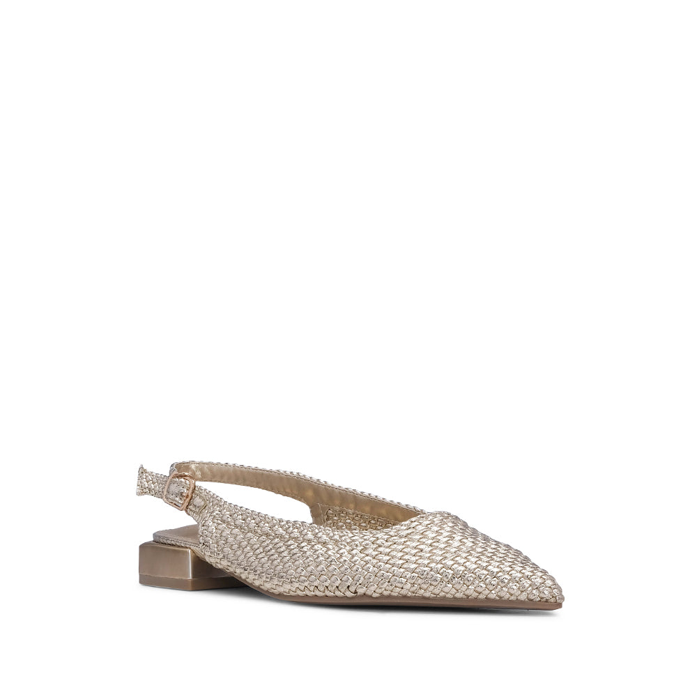 Sapato Salto Raso Mulher Dourado