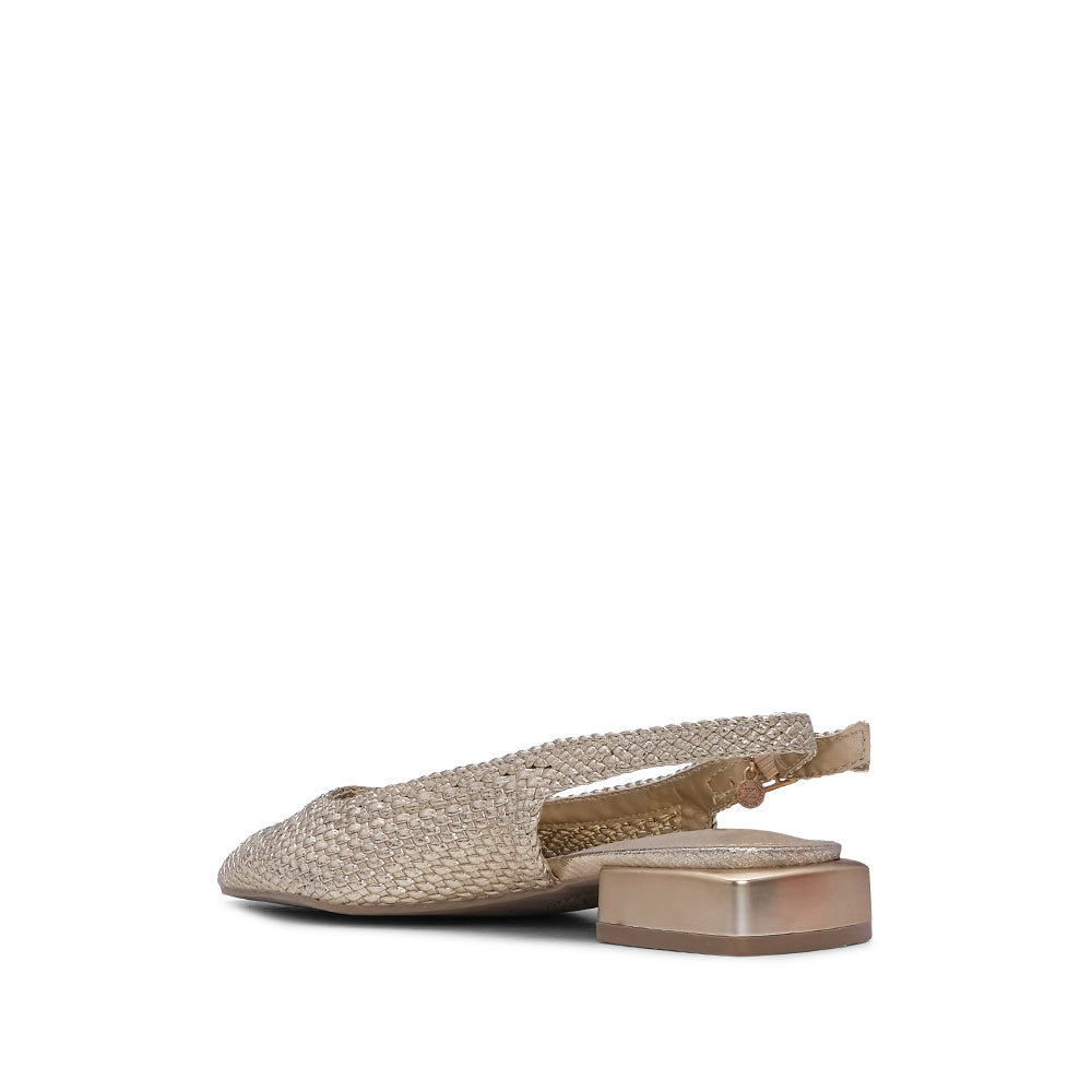 Sapato Salto Raso Mulher Dourado
