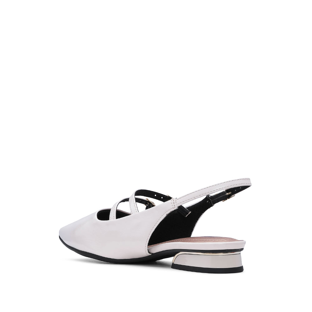 Sapato Mary Jane Mulher Verniz Bege