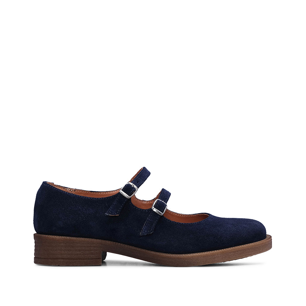 Navy Blue Suede Mary Jane Shoes for Women – Manuel Alves