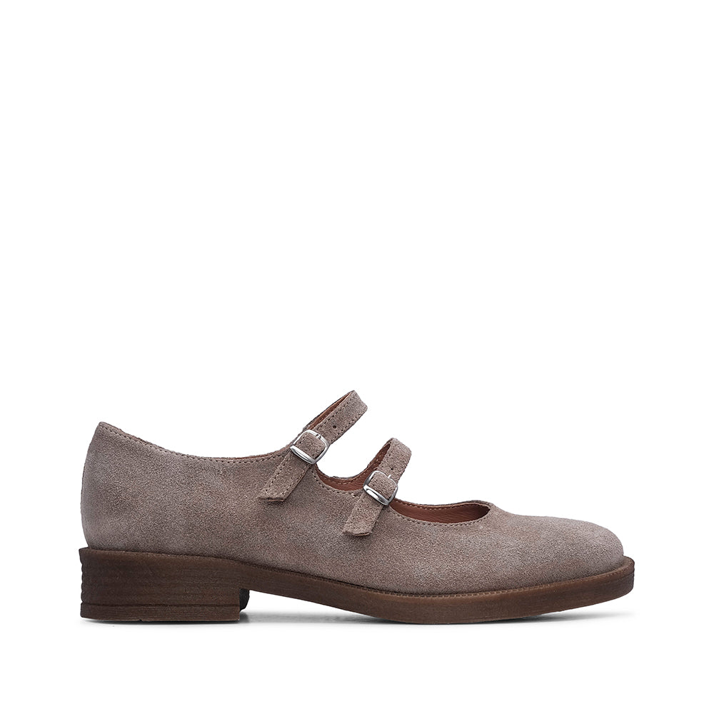 Women's Mary Jane Shoes Suede Taupe – Manuel Alves