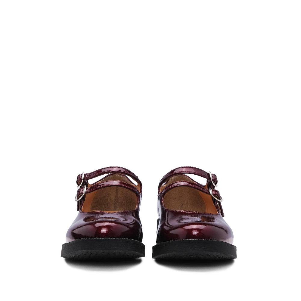 Sapato Mary Jane Mulher Verniz Bordeaux
