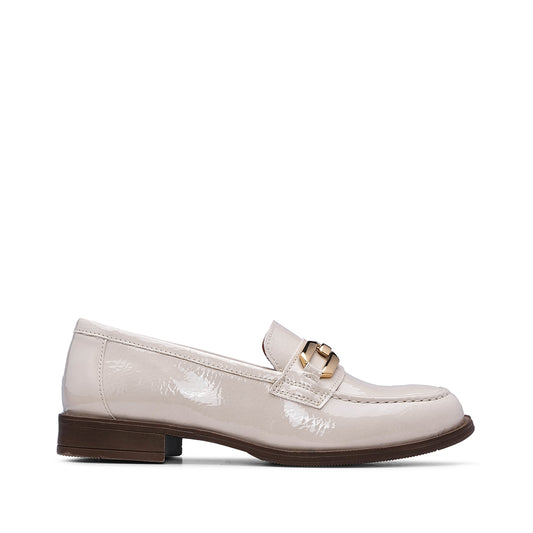 Sapato Mocassim Mulher Verniz Bege