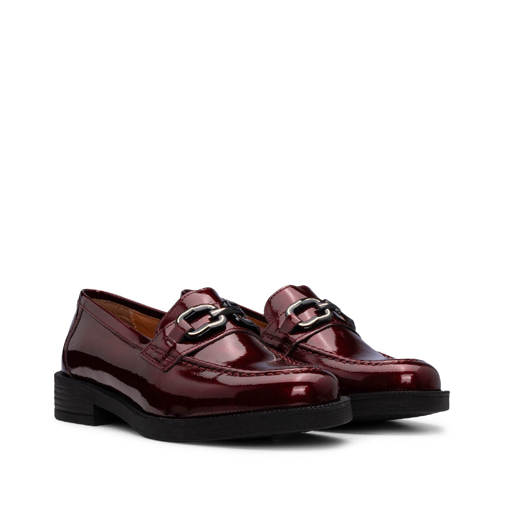 Sapato Mocassim Mulher Verniz Bordeaux
