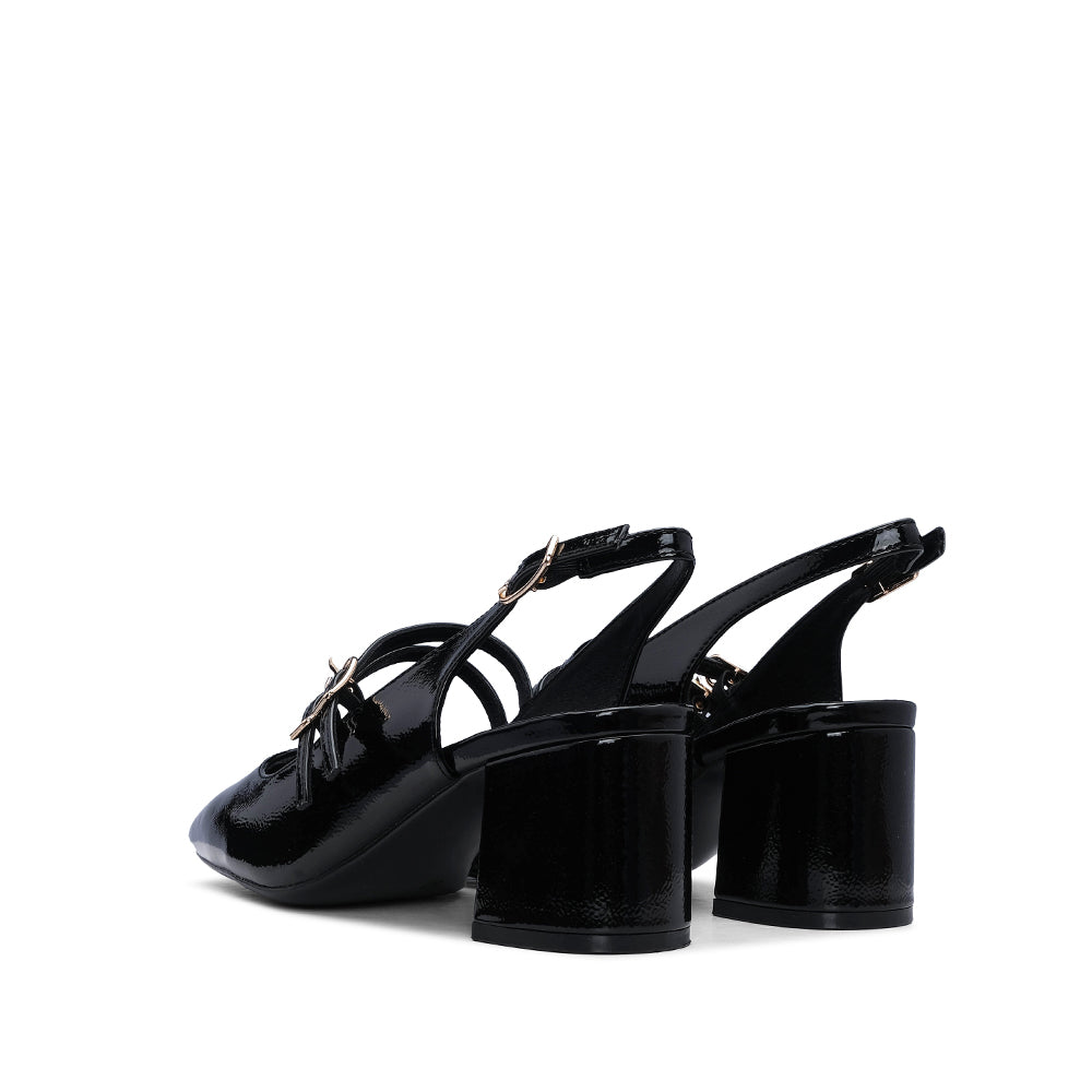 Sapato Slingback Mulher Verniz Preto
