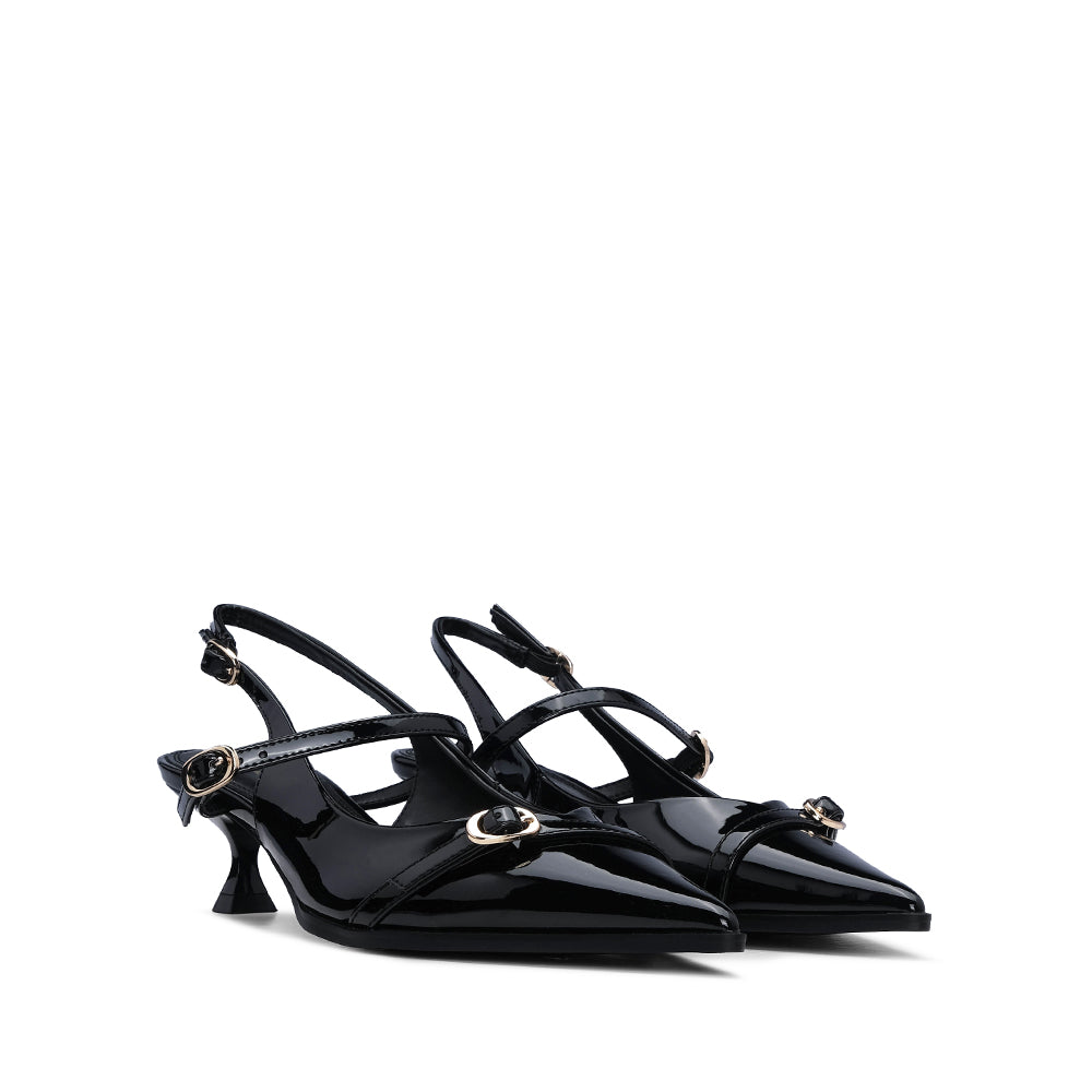 Sapato Slingback Mulher Verniz Preto