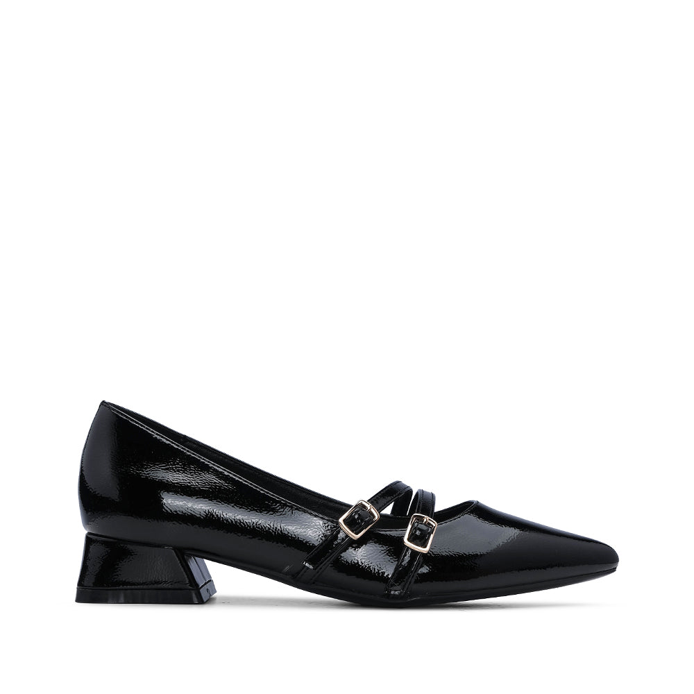 Sapato Mary Jane Mulher Verniz Preto