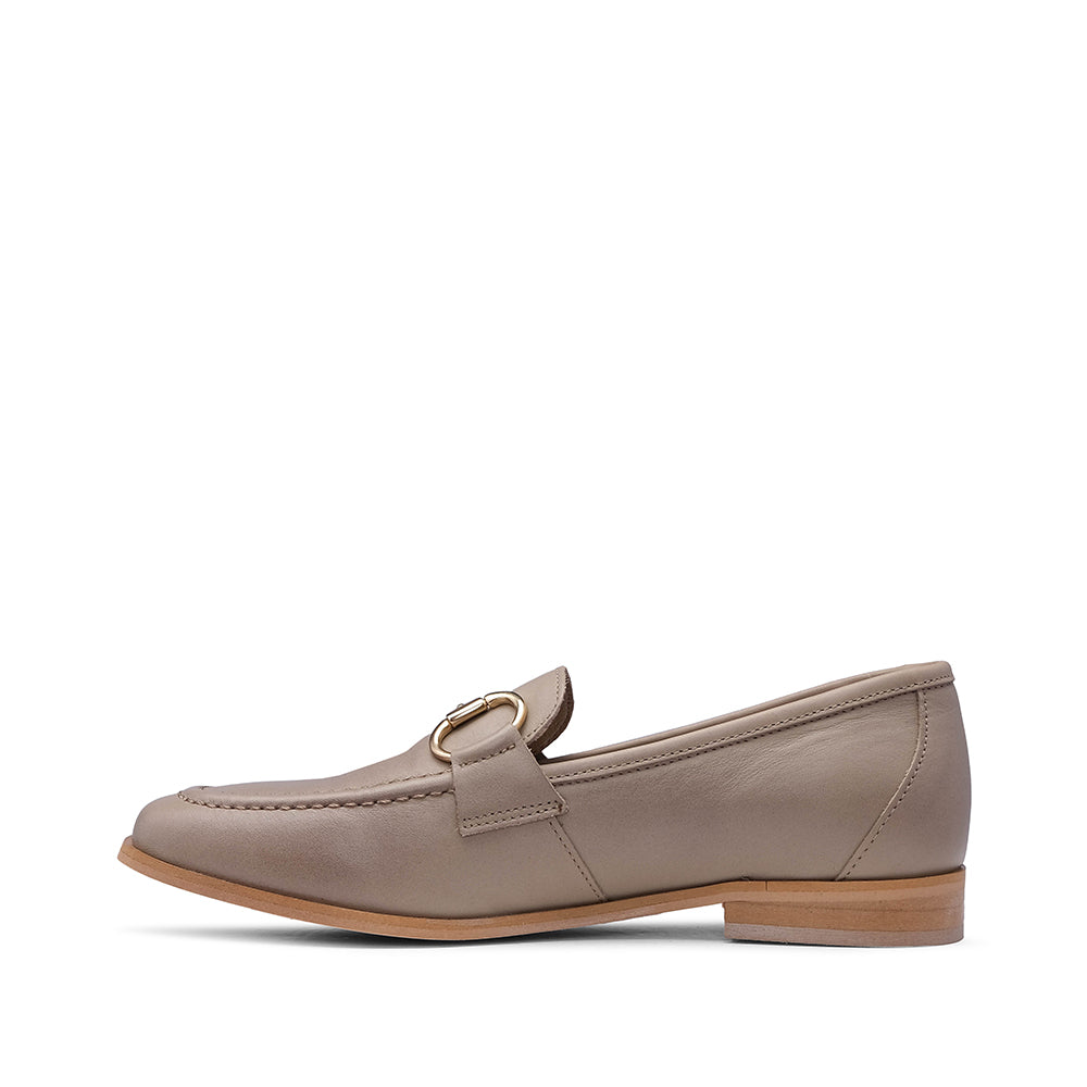 Sapato Mocassim Mulher Pele Taupe
