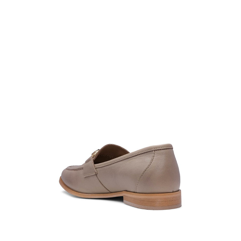 Sapato Mocassim Mulher Pele Taupe