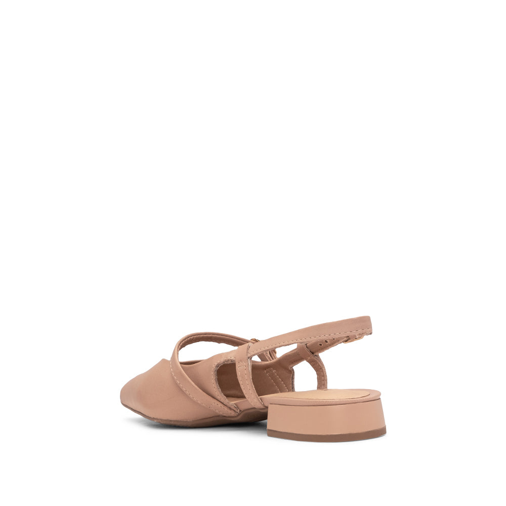 Sapato Mary Jane Mulher Pele Bege