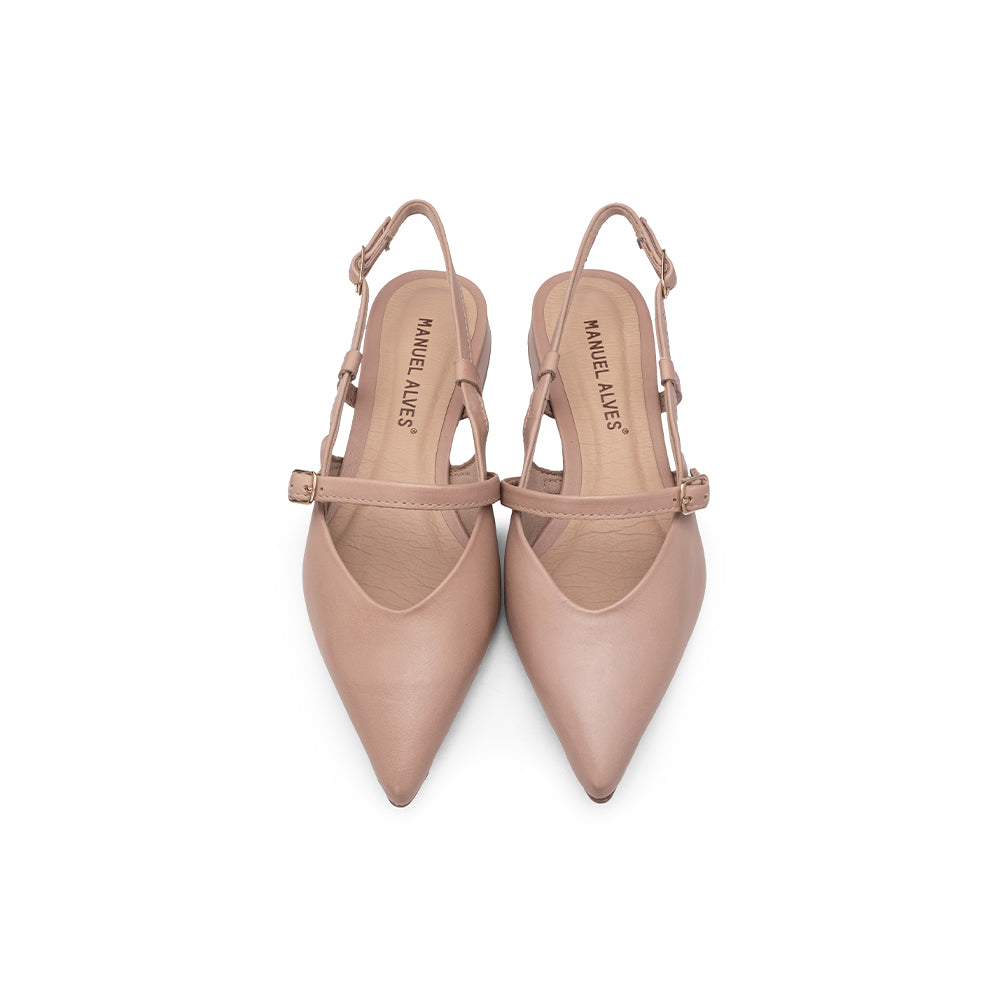 Sapato Mary Jane Mulher Pele Bege