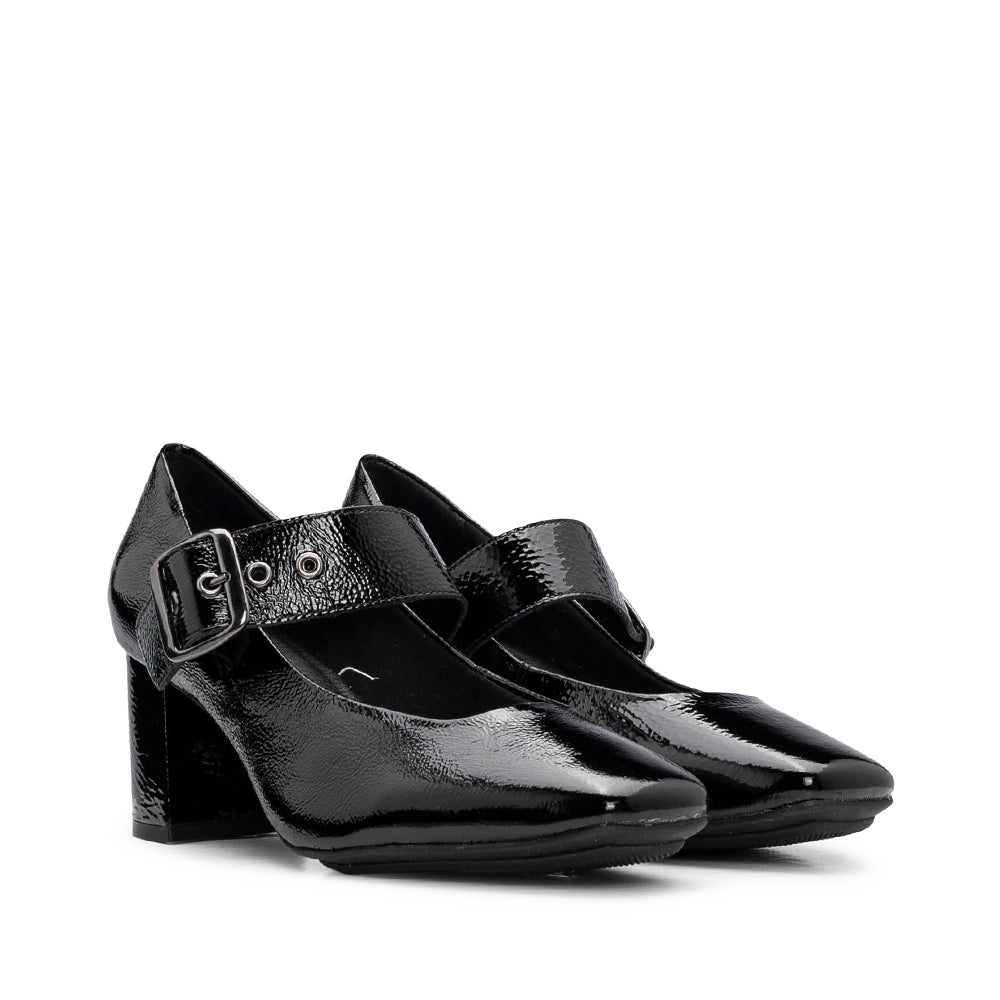 Sapato Mary Jane Mulher Verniz Preto