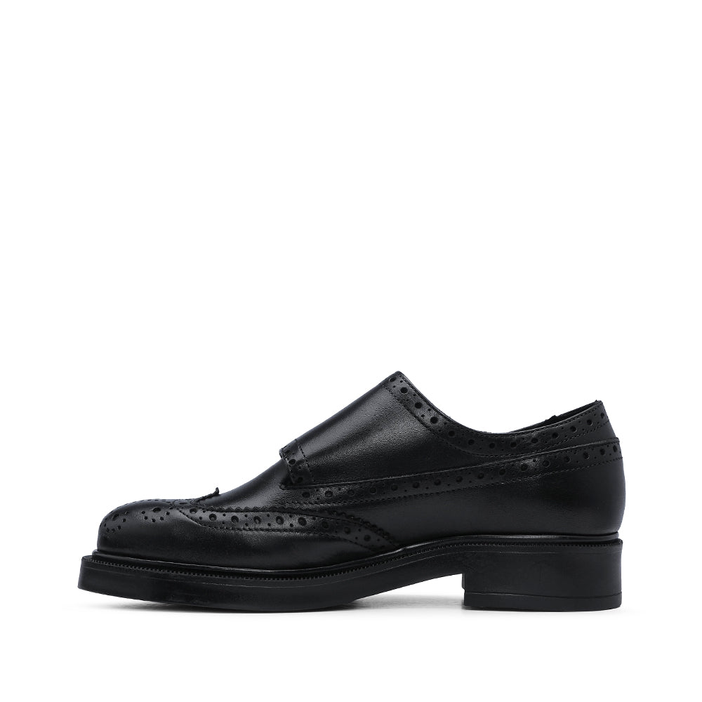 Sapato Salto Raso Mulher Pele Preto