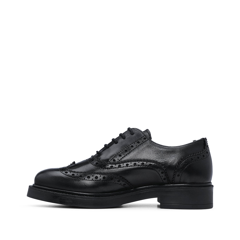 Sapato Salto Raso Mulher Pele Preto