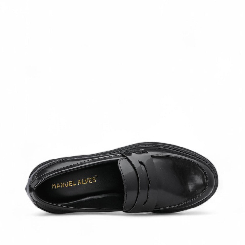 Sapato Mocassim Mulher Polido Preto