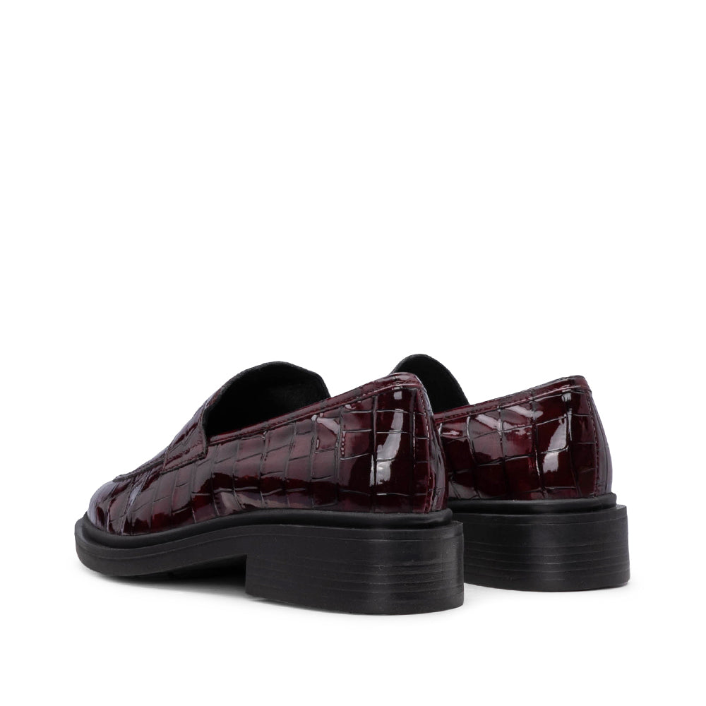 Sapato Mocassim Mulher Verniz Bordeaux