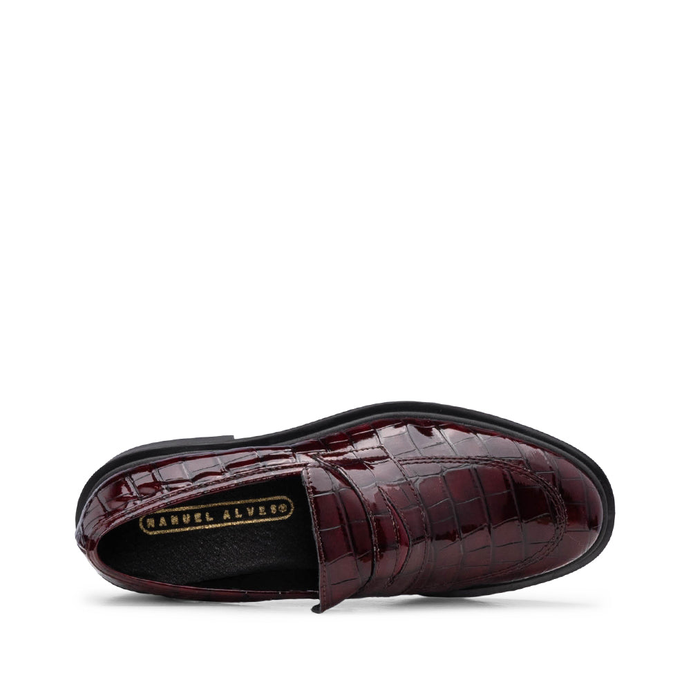 Sapato Mocassim Mulher Verniz Bordeaux