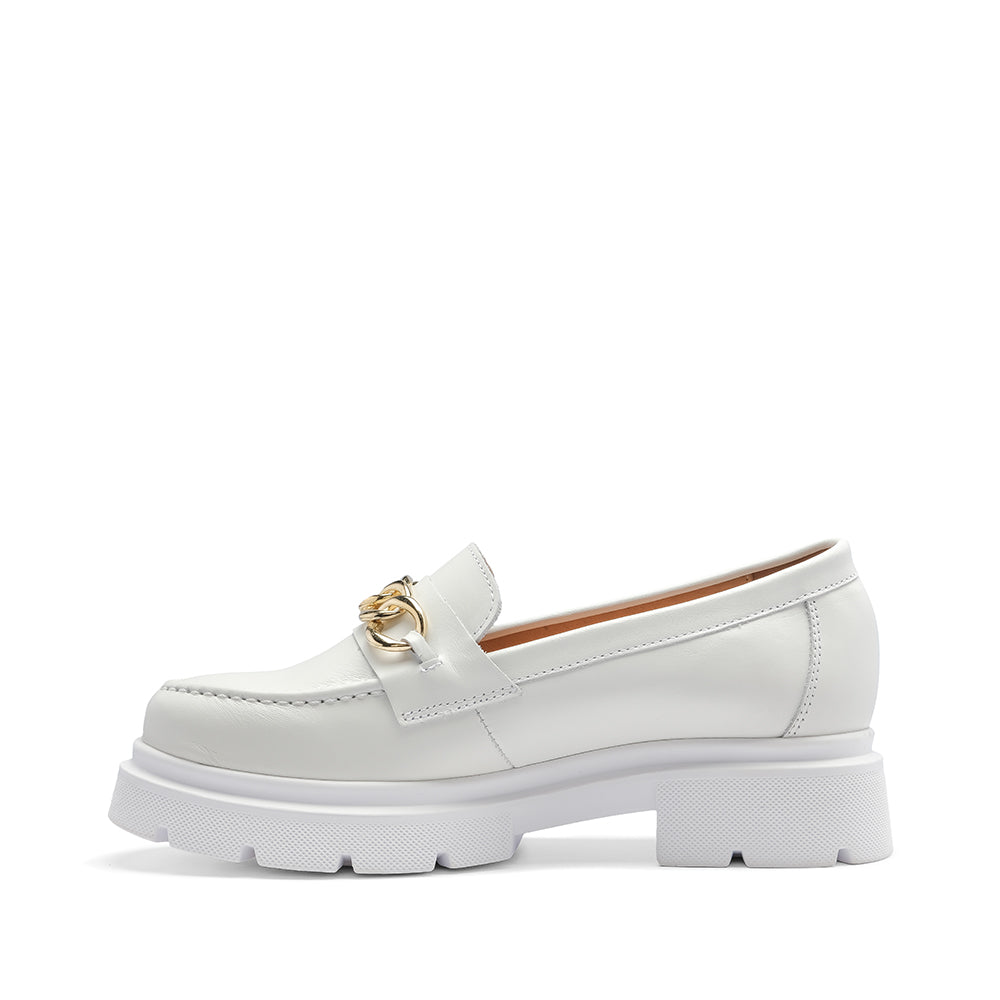 Sapato Mocassim Mulher Pele Branco