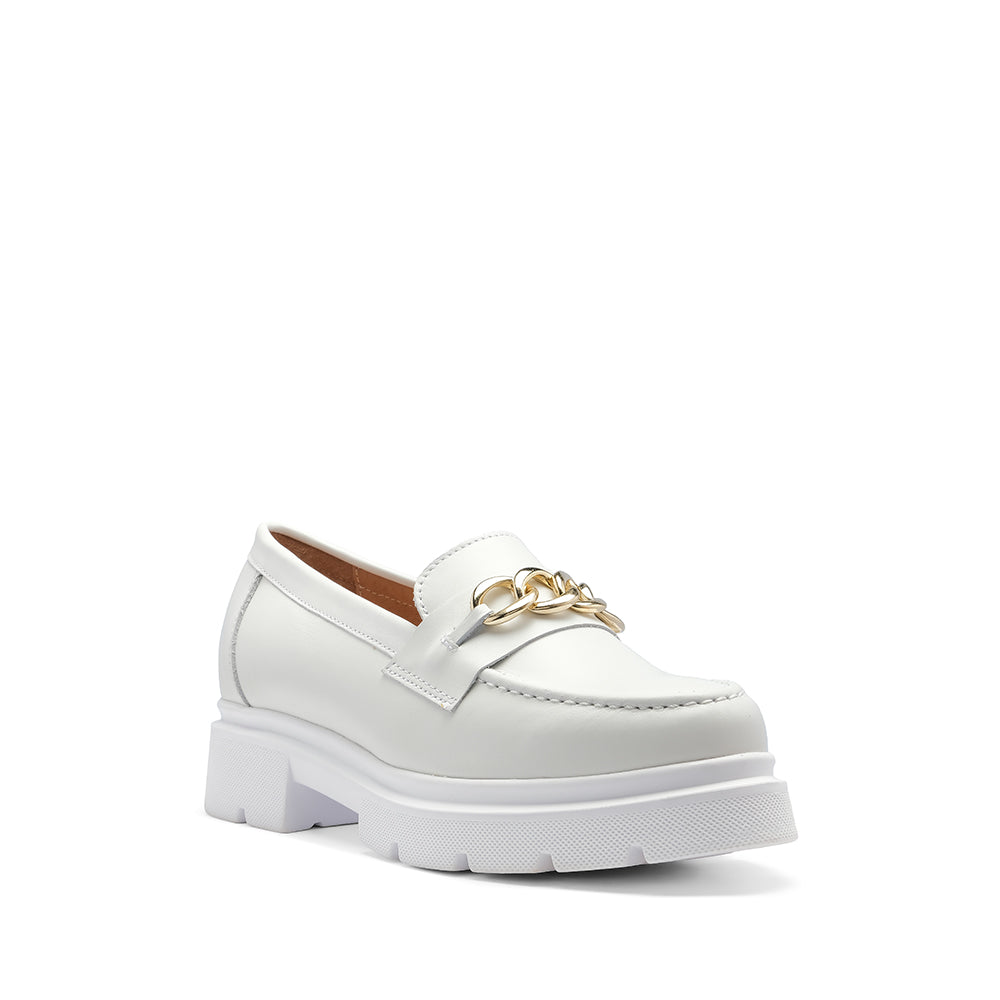 Sapato Mocassim Mulher Pele Branco