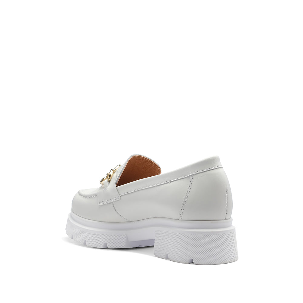 Sapato Mocassim Mulher Pele Branco