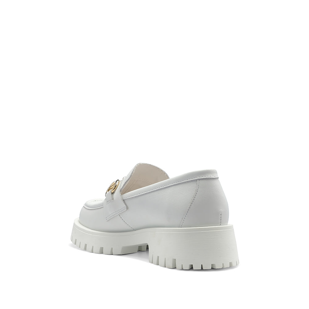 Sapato Mocassim Mulher Pele Branco