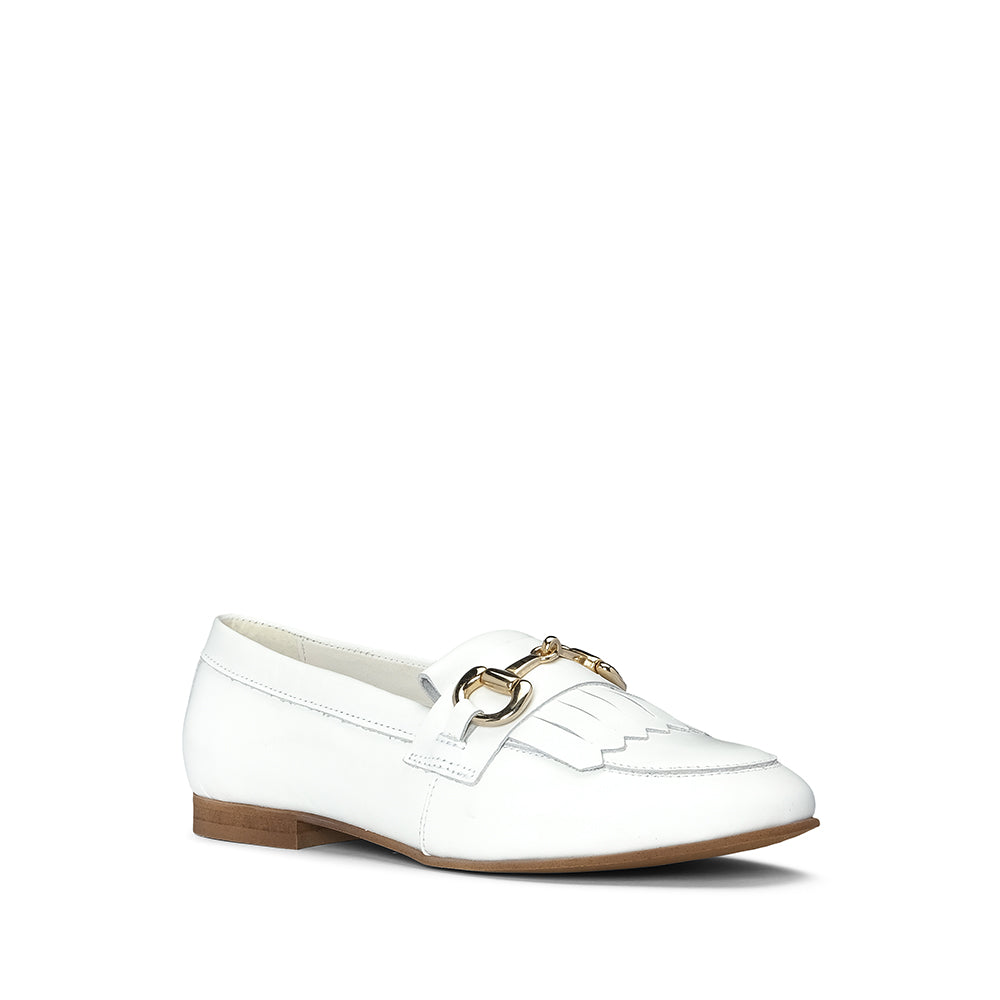 Sapato Mocassim Mulher Pele Branco