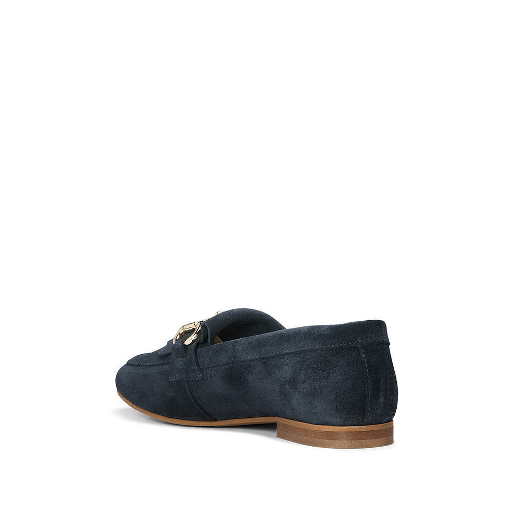 Sapato Mocassim Mulher Camurça Azul Marinho