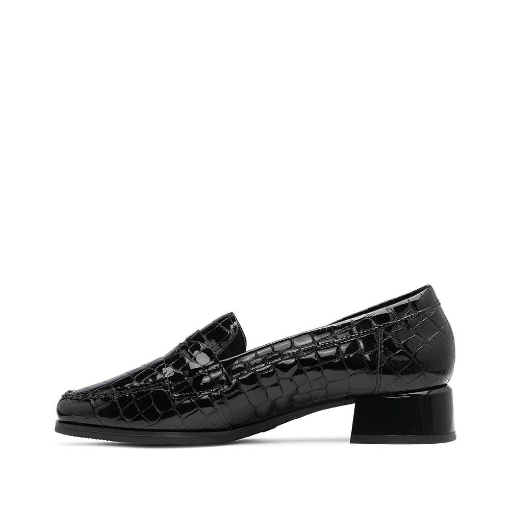 Sapato Salto Médio Mulher Animal Print Preto