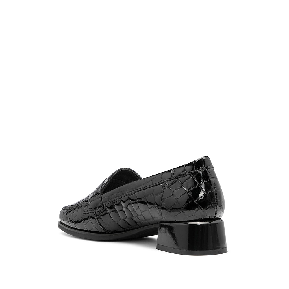 Sapato Salto Médio Mulher Animal Print Preto