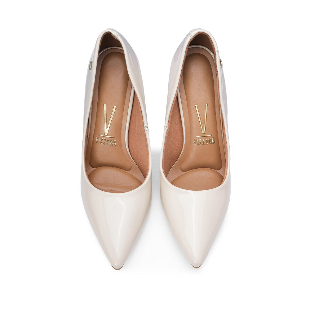 Sapato Salto Alto Mulher Verniz Creme