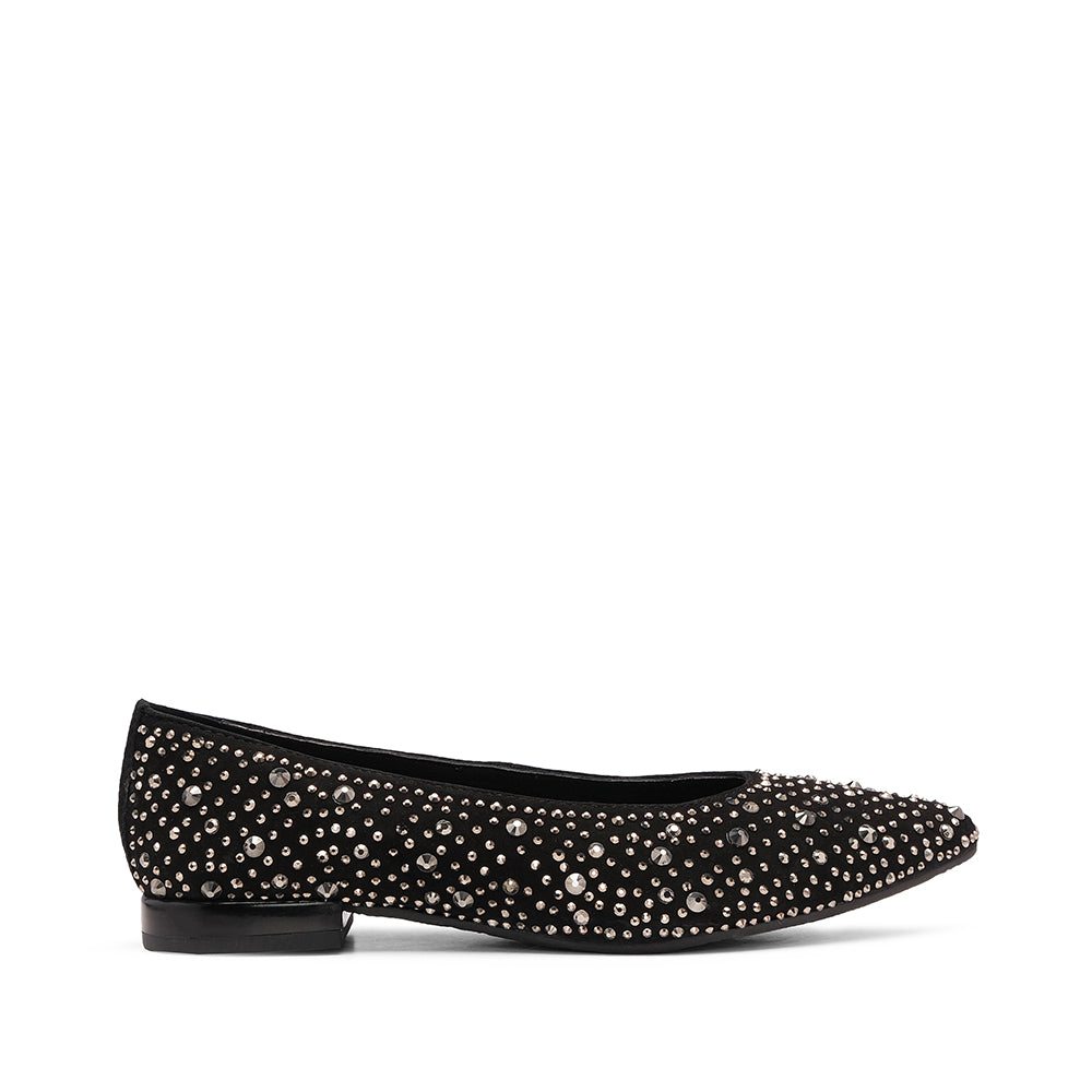Sapato Salto Raso Mulher Pele Preto