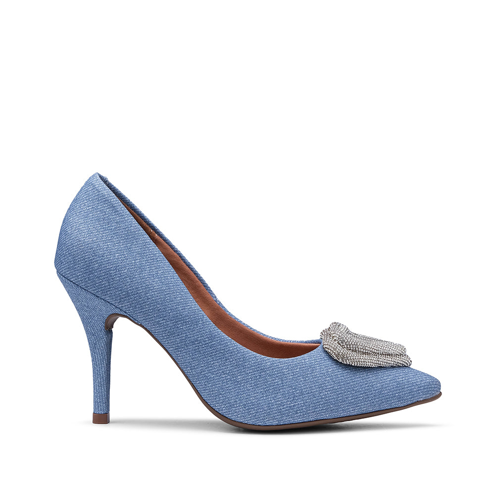 Sapato Salto Alto Mulher Têxtil Jeans