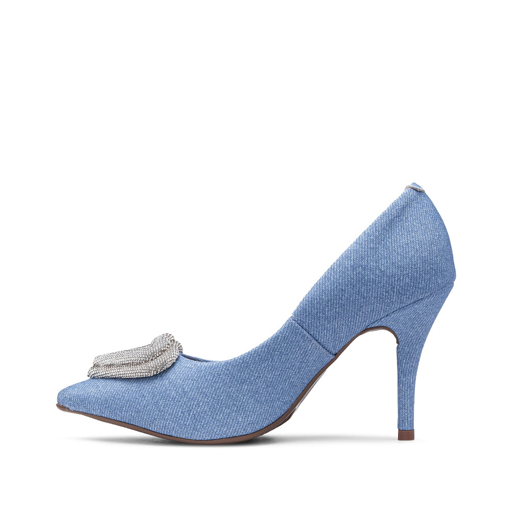 Sapato Salto Alto Mulher Têxtil Jeans