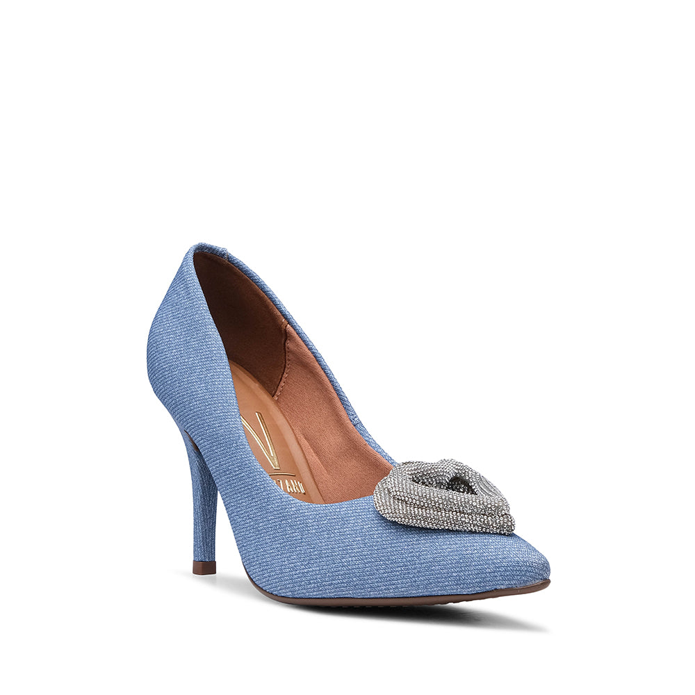 Sapato Salto Alto Mulher Têxtil Jeans