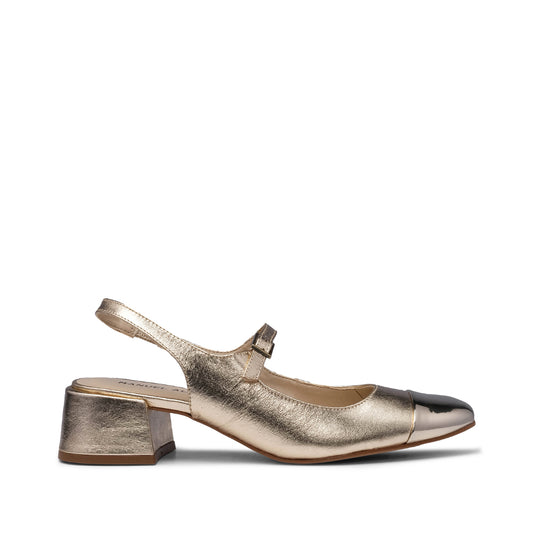 Sapato Slingback Mulher Pele Sintética Dourado