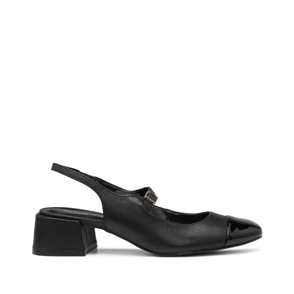 Sapato Slingback Mulher Pele Sintética Preto